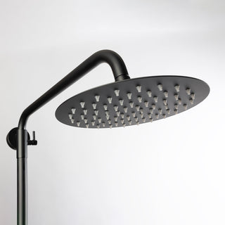 Elegante wandhängende Außendusche aus Edelstahl – Schwarz