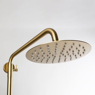 Elegante wandhängende Außendusche aus Edelstahl – Gold